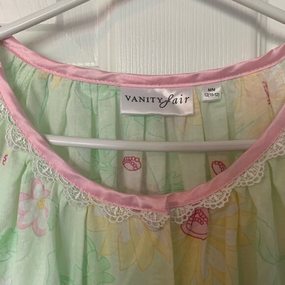 Vintage Vanity Fair Floral House Dress Caftan Muu Muu | Cotton Snap Front Size M - Picture 4 of 9